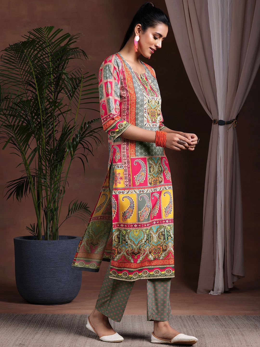 Libas Ethnic Motifs Printed Kurta with Trousers & Dupatta