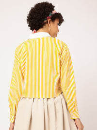 DressBerry Summer Stripes Cutesy Crop Shirt