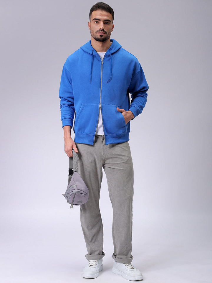 The Indian Garage Co Men Hooded Double Way Front Open Zipper Sweatshirt