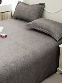 Story@home Brown Abstract Printed 240 TC Satin Finish Queen Bedsheet Set