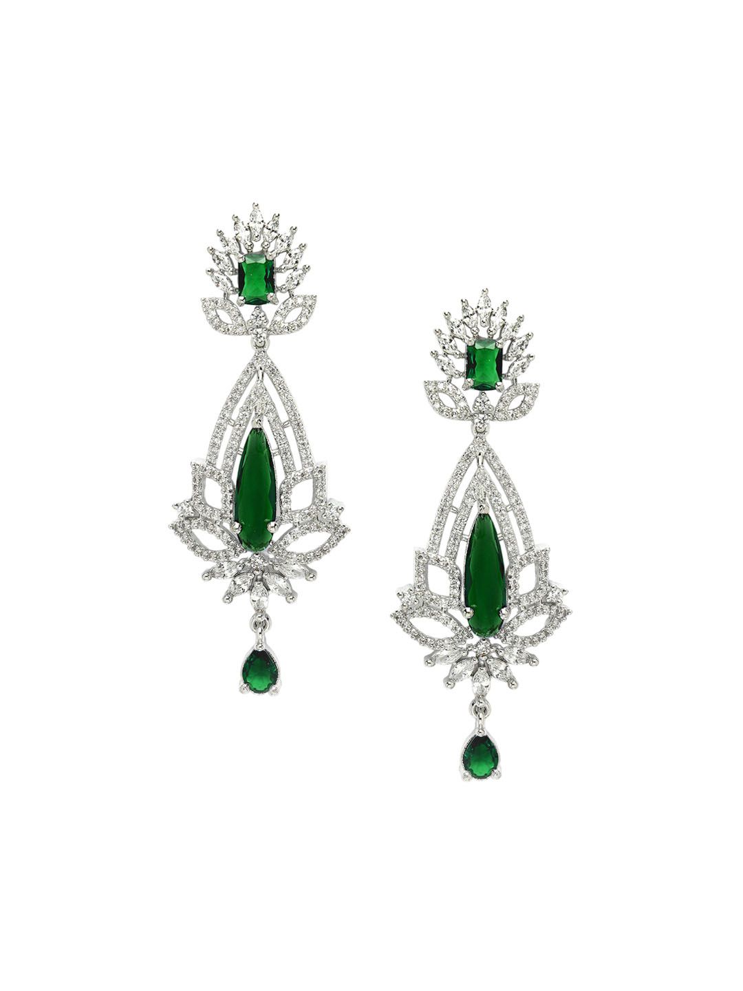 Karatcart perak bersalut kontemporari American Diamond Drop anting-anting