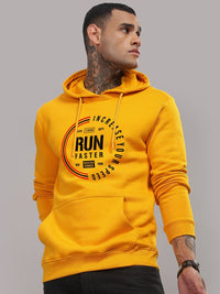 ADRO Men Typography Printed Hood Cotton Pullover Sweatshirt