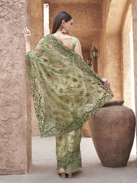 Tikhi Imli Net Embellished Embroidered Beads and Stones Saree