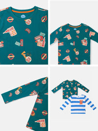 Nauti Nati Boys Pack Of 2 Bio Finish Striped Round Neck Cotton T-shirts