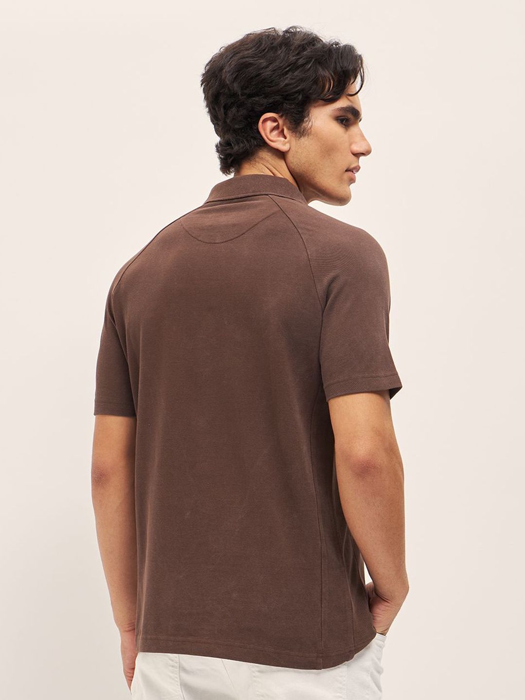 THE BEAR HOUSE Men Solid Regular Fit Polo Collar T-Shirt