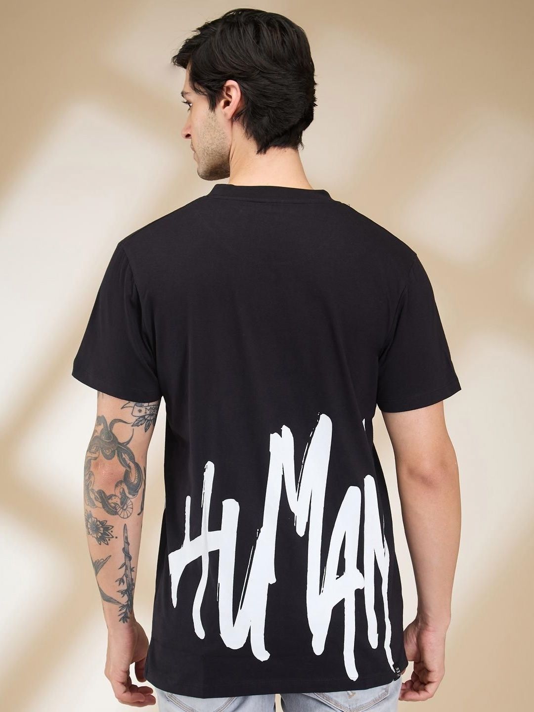 Being Human Men Typography Printed Round Neck Cotton T-shirt