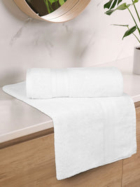 MYTRIDENT White 2 Pieces Cotton 500 GSM Bath Towel