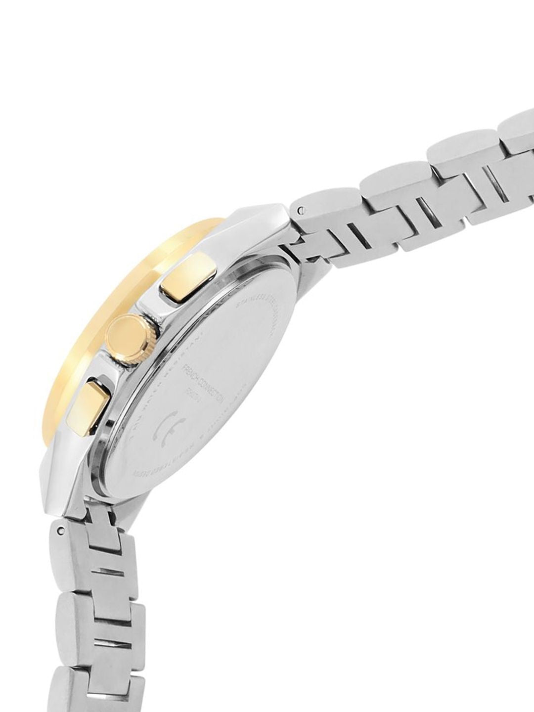 Sambungan Perancis Lelaki Dail Corak & Gelang Gelang Keluli Tahan Karat Tali Analog Watch FCH02TM-U
