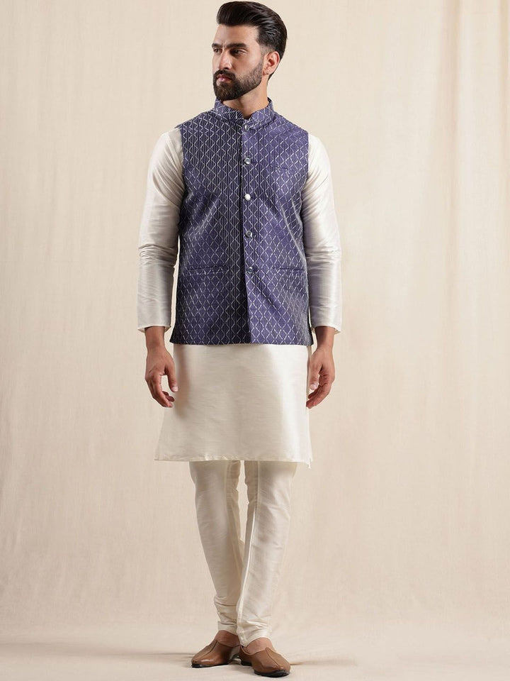 Anouk Mandarin Collar Straight Kurta With Pyjamas