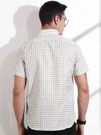Thomas Scott Men Premium Slim Fit Gingham Checks Opaque Checked Casual Shirt
