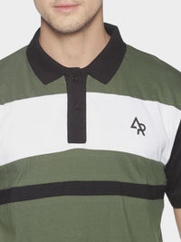 ADRO Men Colourblocked Polo Collar T-shirt