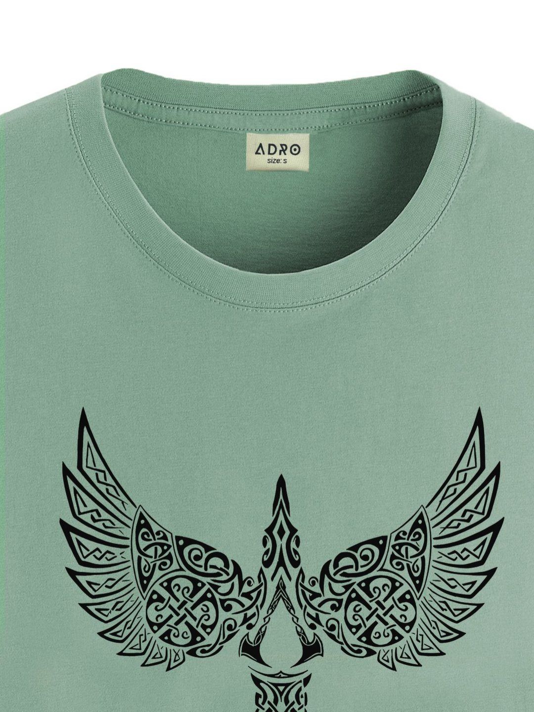 ADRO Men Printed Raw Edge T-shirt
