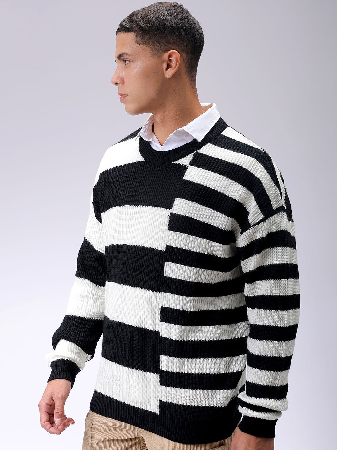 The Indian Garage Co Men Striped Pullover