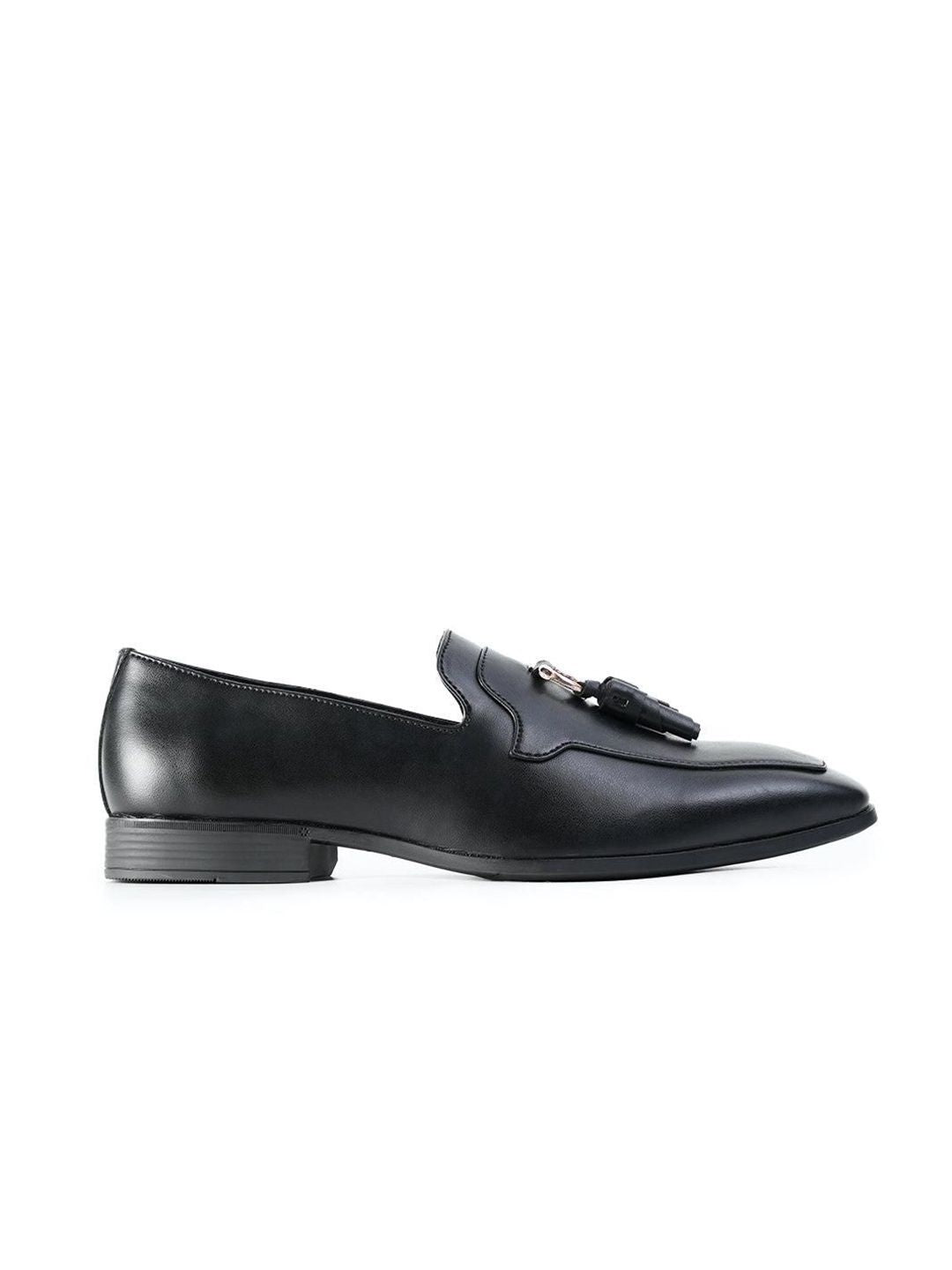 MONKSTORY Tassel Loafers Formal dengan Rose-Gold Bit Black