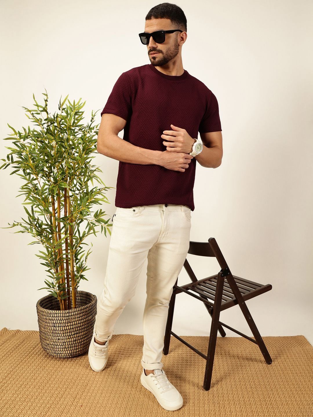 Thomas Scott Men Anti Odour Solid Round Neck T-Shirt