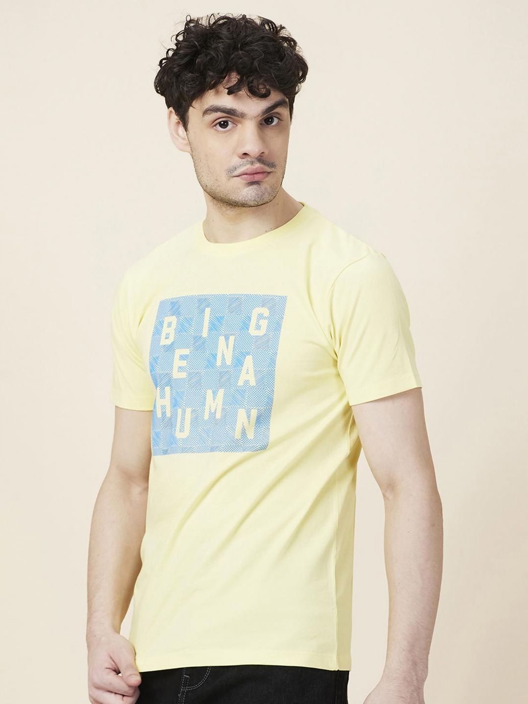 Being Human Men Typography Printed Round Neck Cotton Slim Fit T-shirt