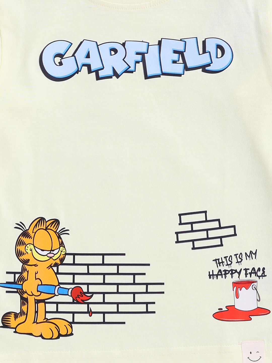 Happy Faces Kids Girls Garfield Printed Pure Cotton T-Shirt