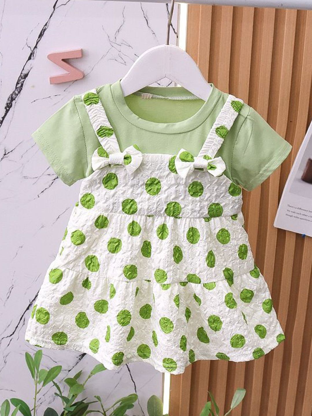 YK Girls Polka Dot A-Line Dress