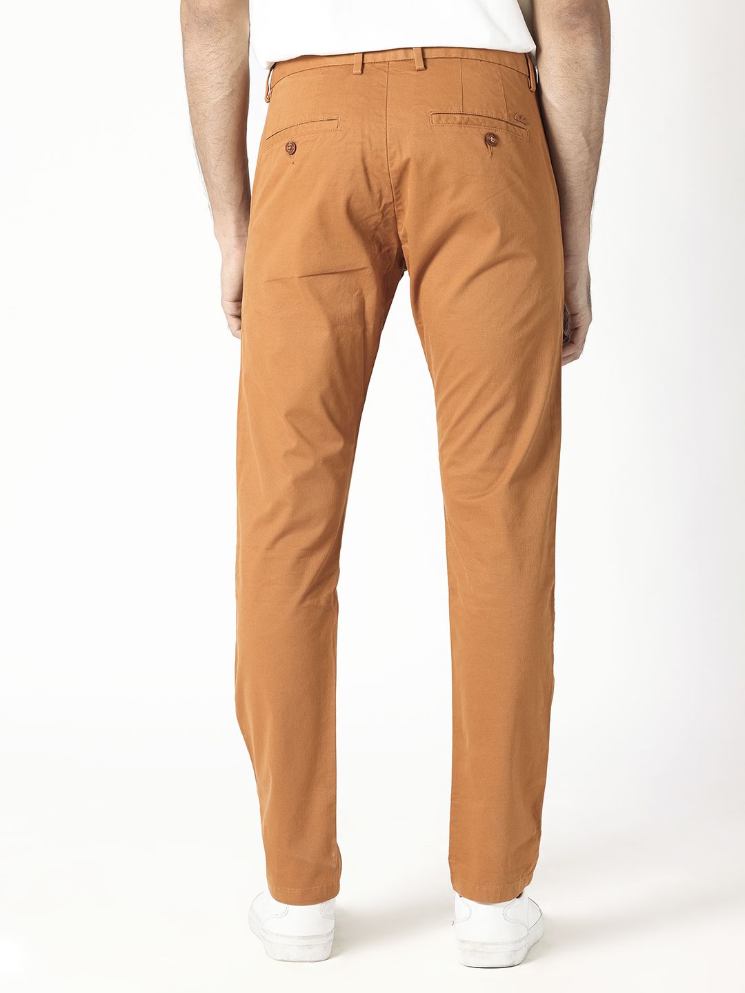 RARE RABBIT Men Rust Orange Slim Fit Trousers