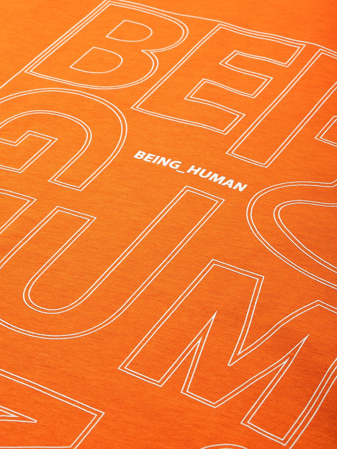 Being Human Brand Logo Printed Pure Cotton Slim Fit T-shirt