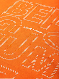 Being Human Brand Logo Printed Pure Cotton Slim Fit T-shirt