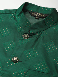 SOJANYA Men Off White Kurta with Churidar