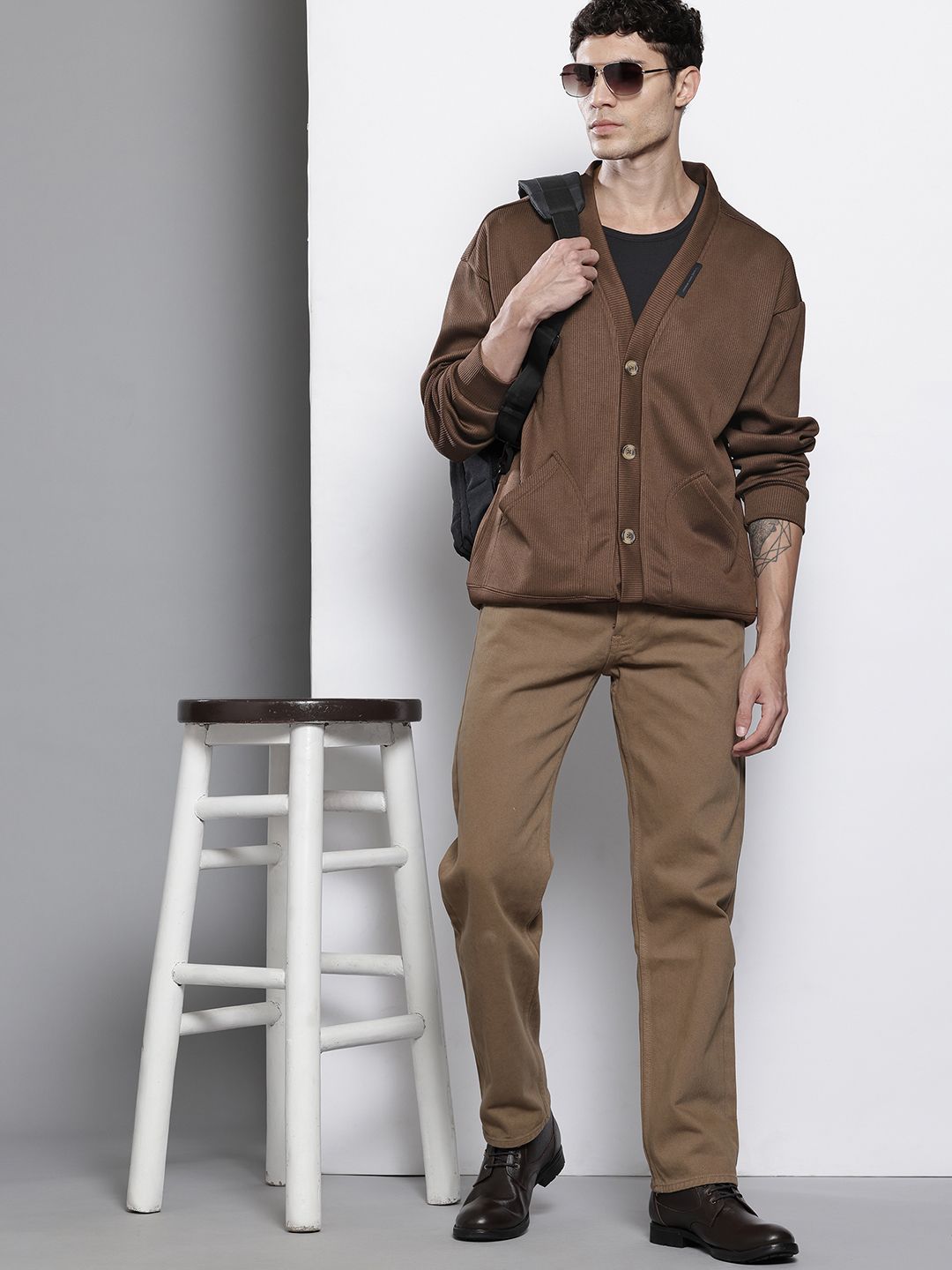 The Indian Garage Co Ribbed Oversized Sweatshirt
