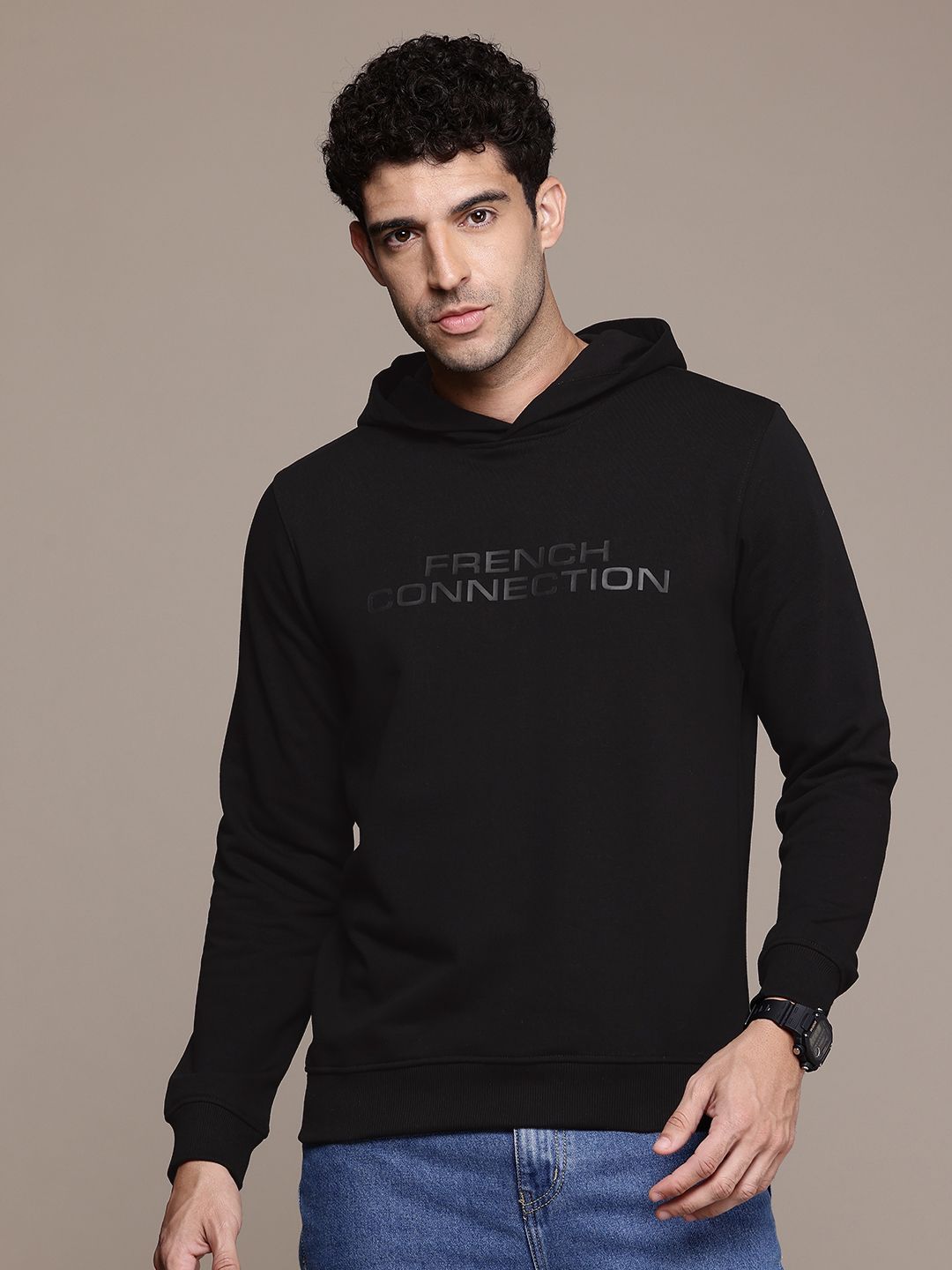 Sambungan Tipografi Sambungan Perancis Bercetak Sweatshirt