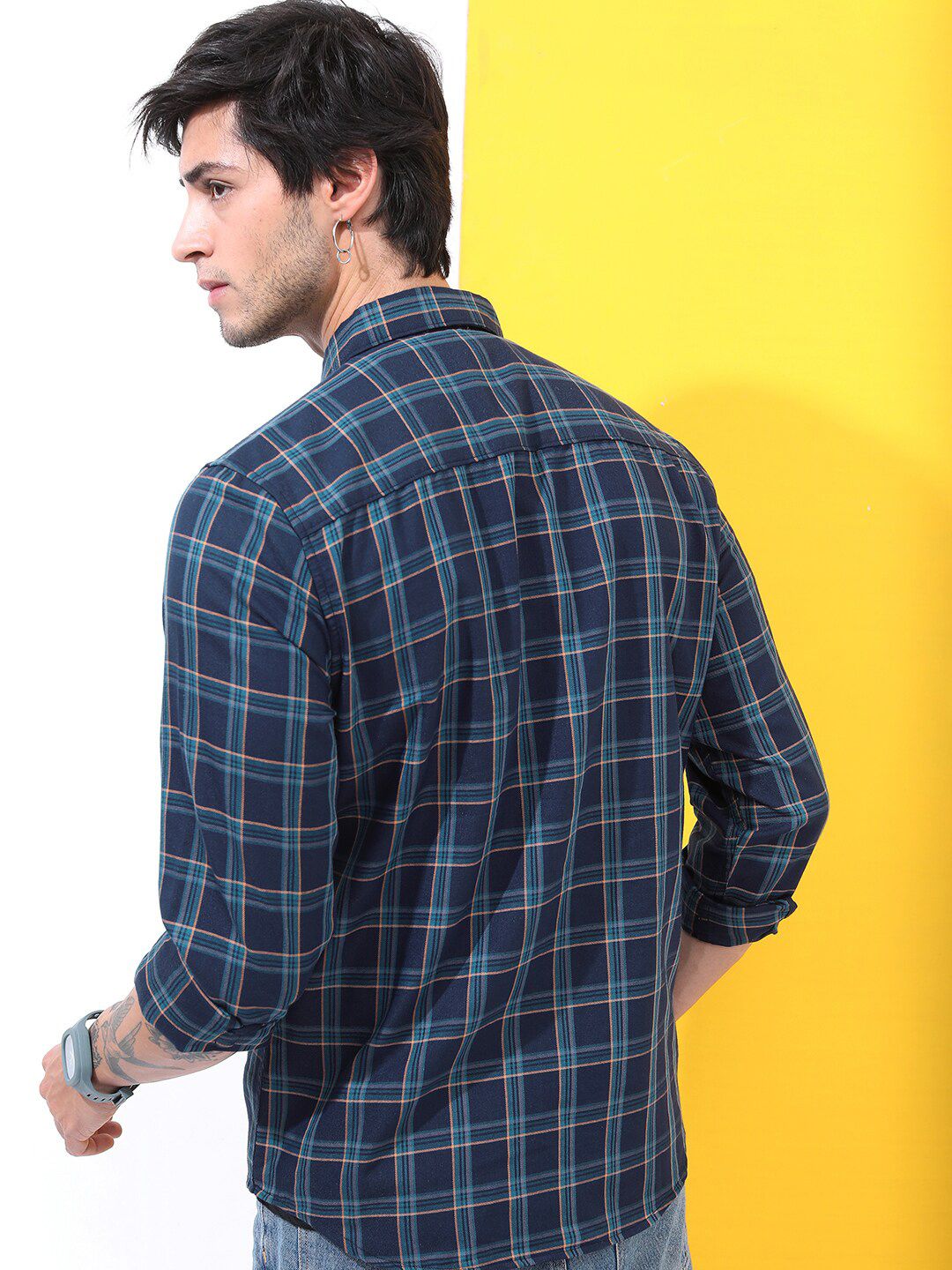 HIGHLANDER Slim Fit Checked Casual Shirt