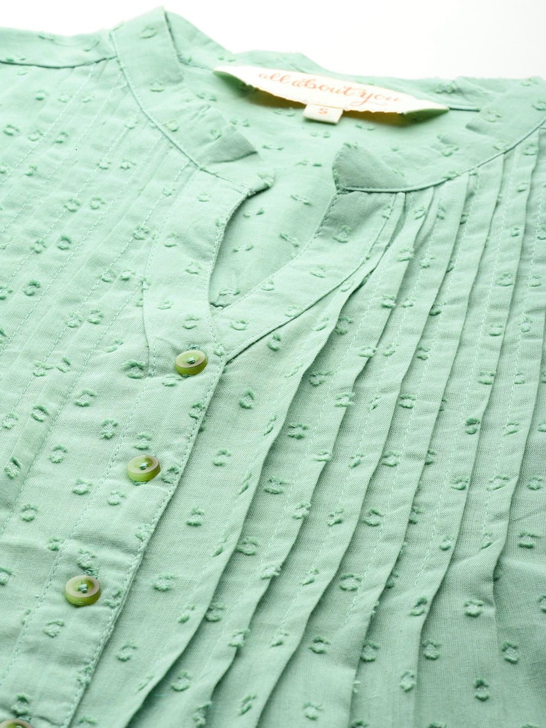 all about you Dobby Detail Pure Cotton Shirt Style Top
