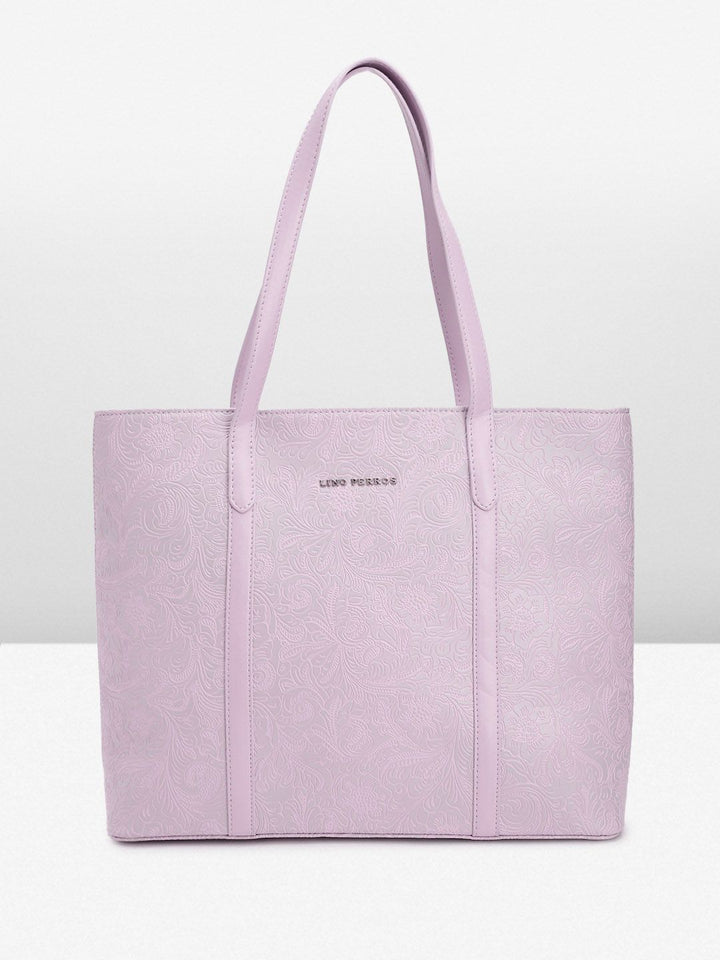 Lino Perros Floral Textured Structured Shoulder Bag with Laptop Compartment
