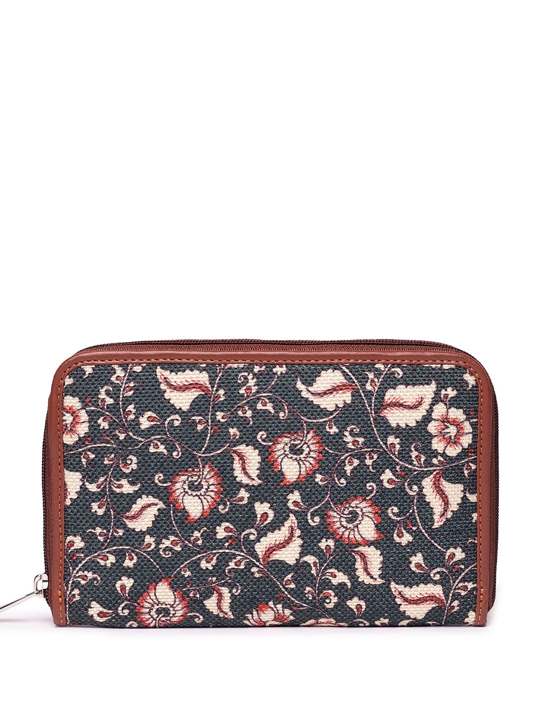 ZOUK Women Floral Printed Zip Around Wallet