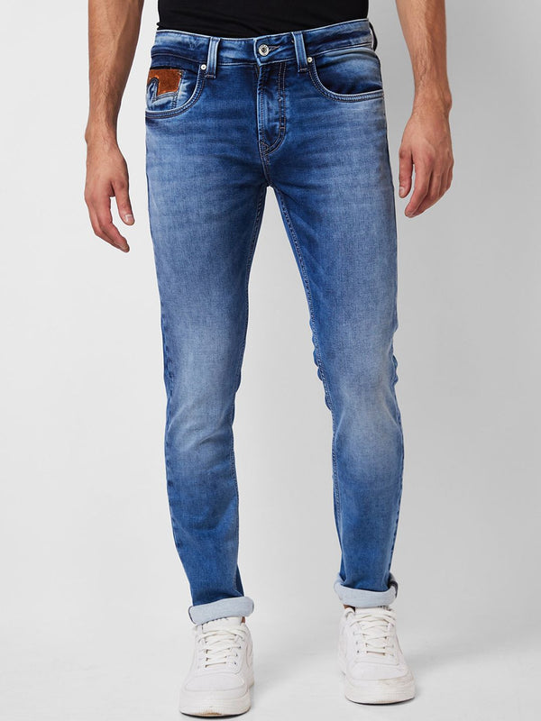 SPYKAR Men Skinny Fit Low-Rise Clean Look Heavy Fade Cotton Jeans