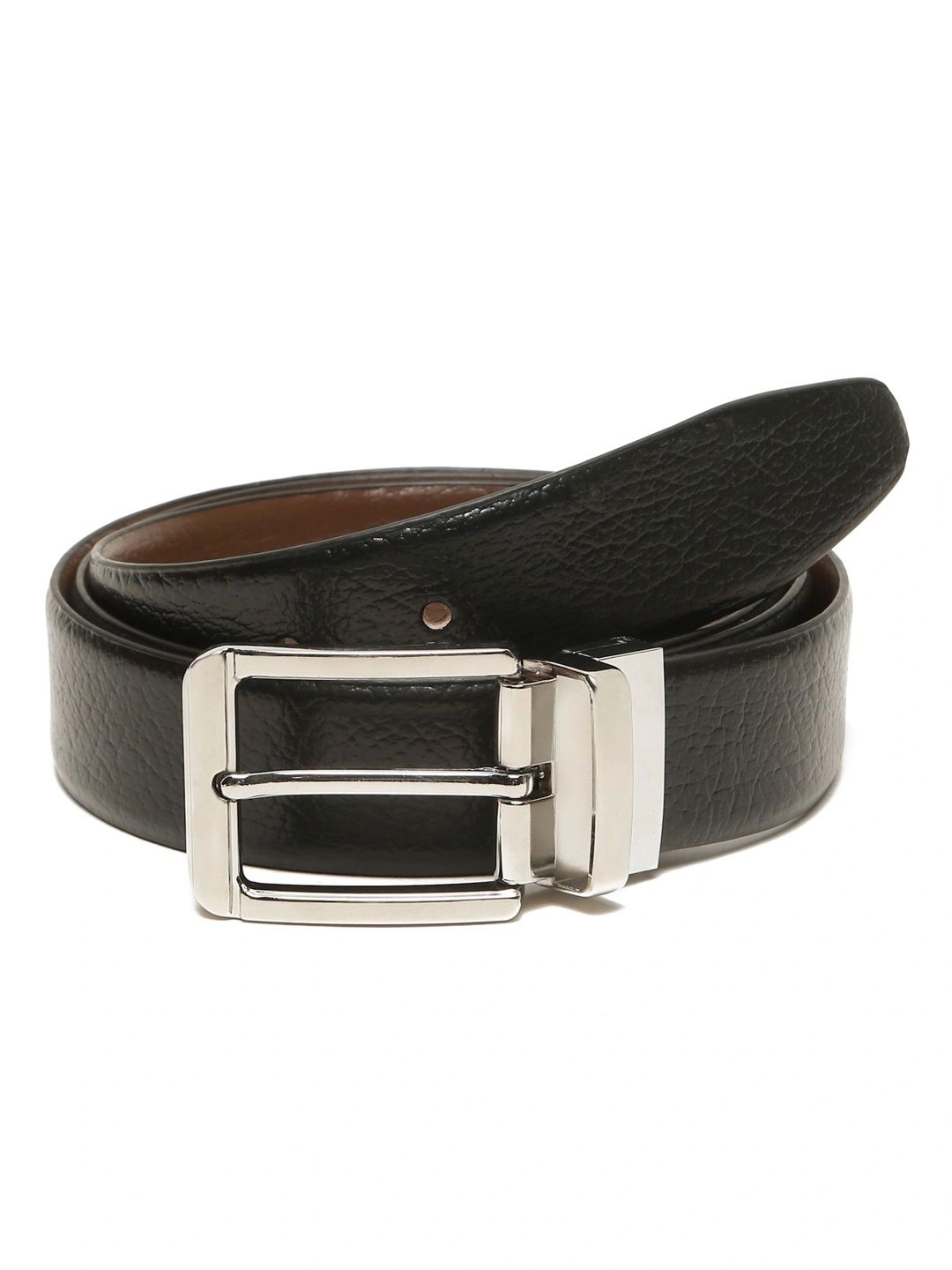 Teakwood Leathers Men Textured Leather Reversible Formal Belt