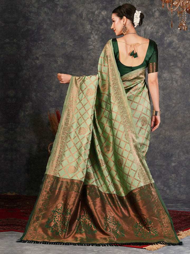KALINI Woven Design Zari Silk Blend Designer Banarasi Saree