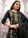 Vishudh Embroidered Straight Kurta & Trousers With Dupatta