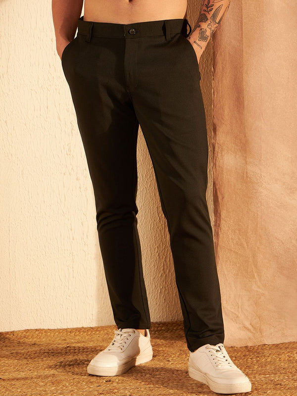 DENNISON Men Smart Easy Wash 4-Way Lycra Trousers
