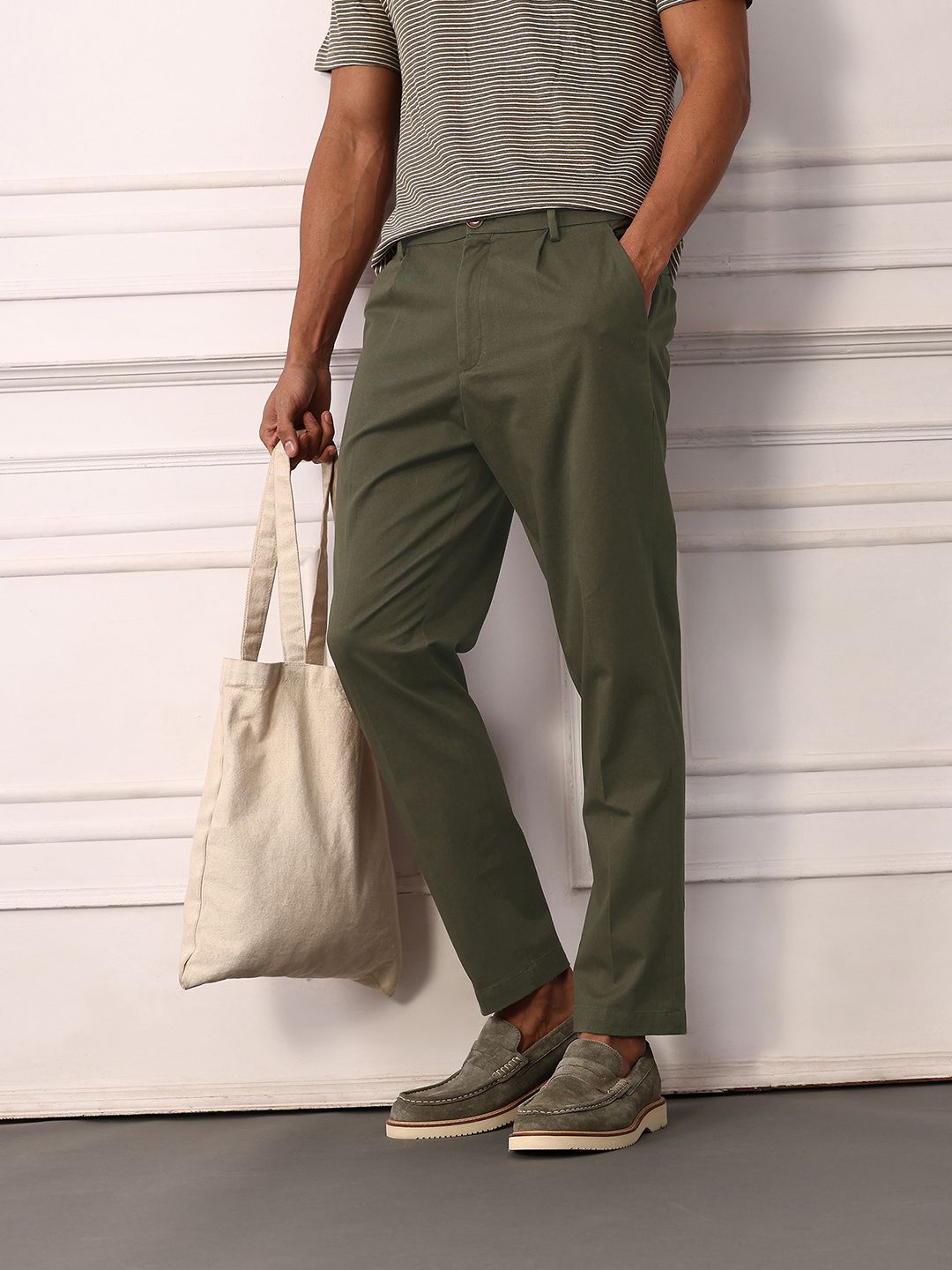 Mr Bowerbird Men Industry Mid-Rise Liberal Fit Chinos