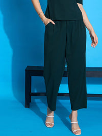 SASSAFRAS worklyf Women Mid-Rise Pleated Trousers