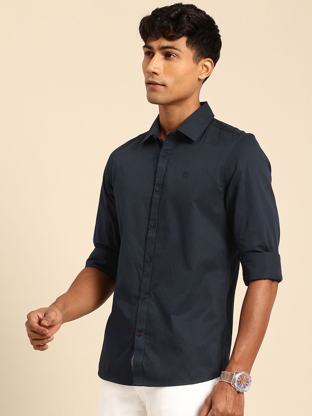 Being Human Pure Cotton Slim Fit Opaque Casual Shirt