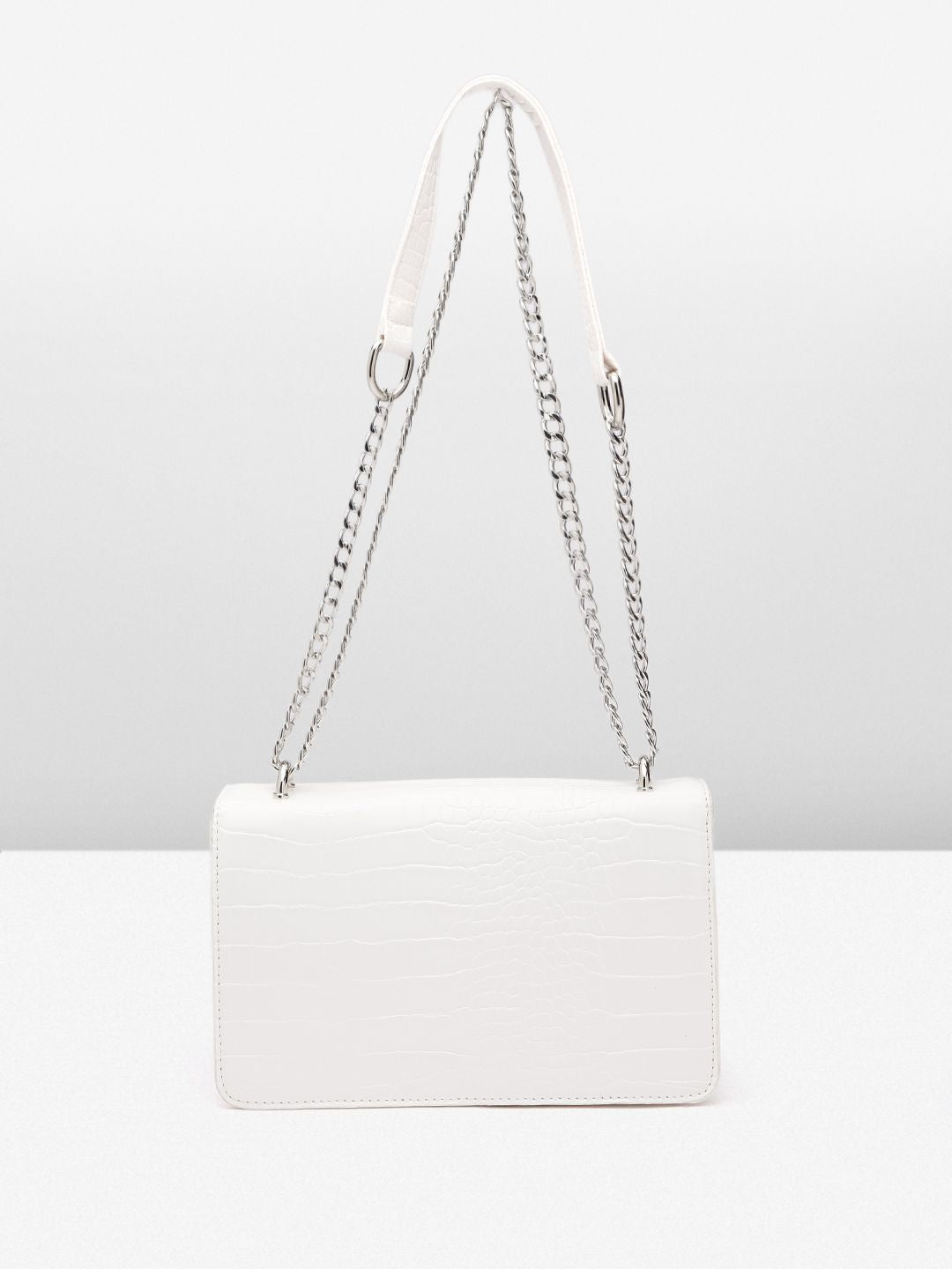 Lino Perros Croc Textured Structured Shoulder Bag