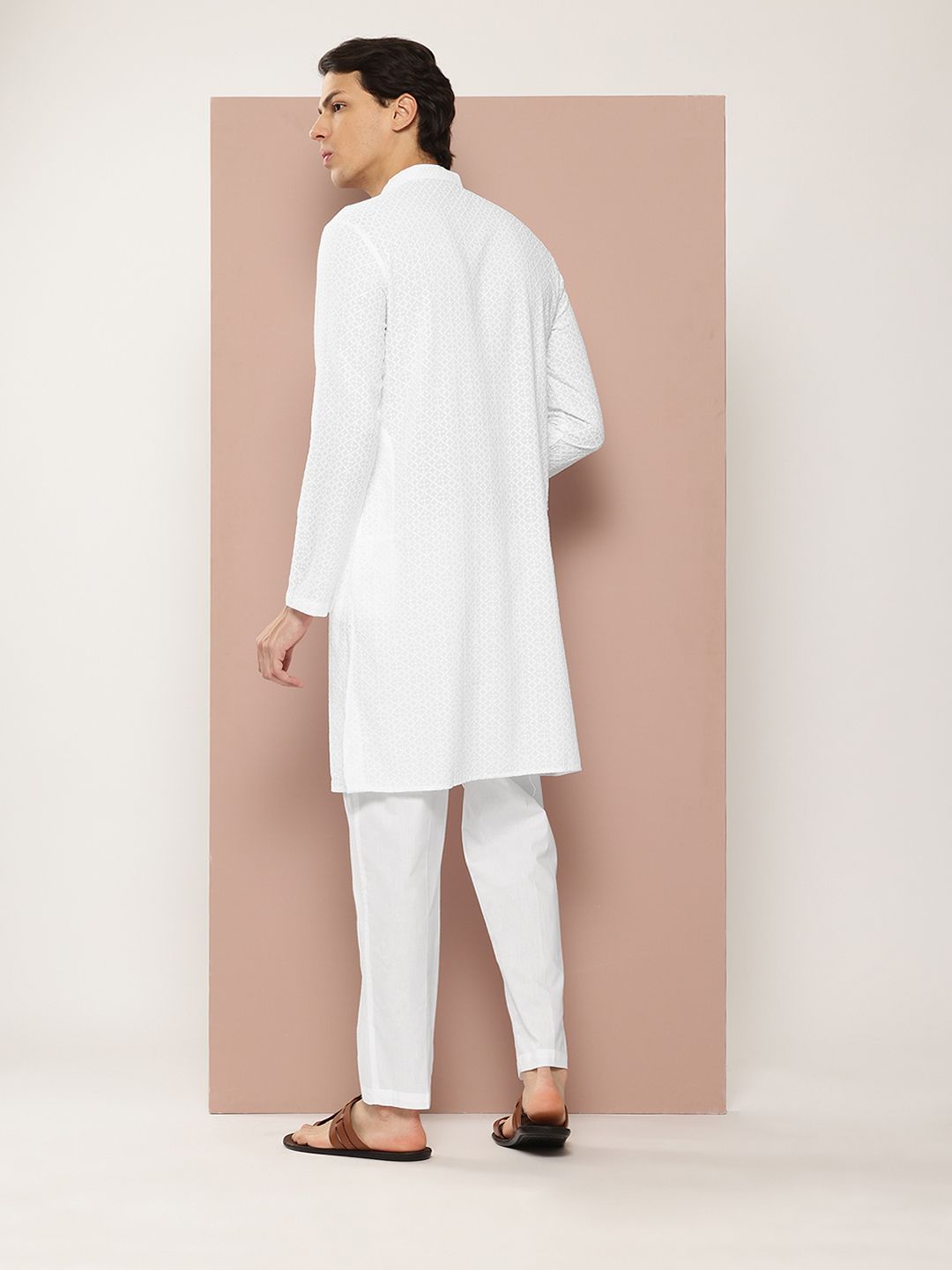 See Designs Men Embroidered Chikankari Kurta with Pyjamas