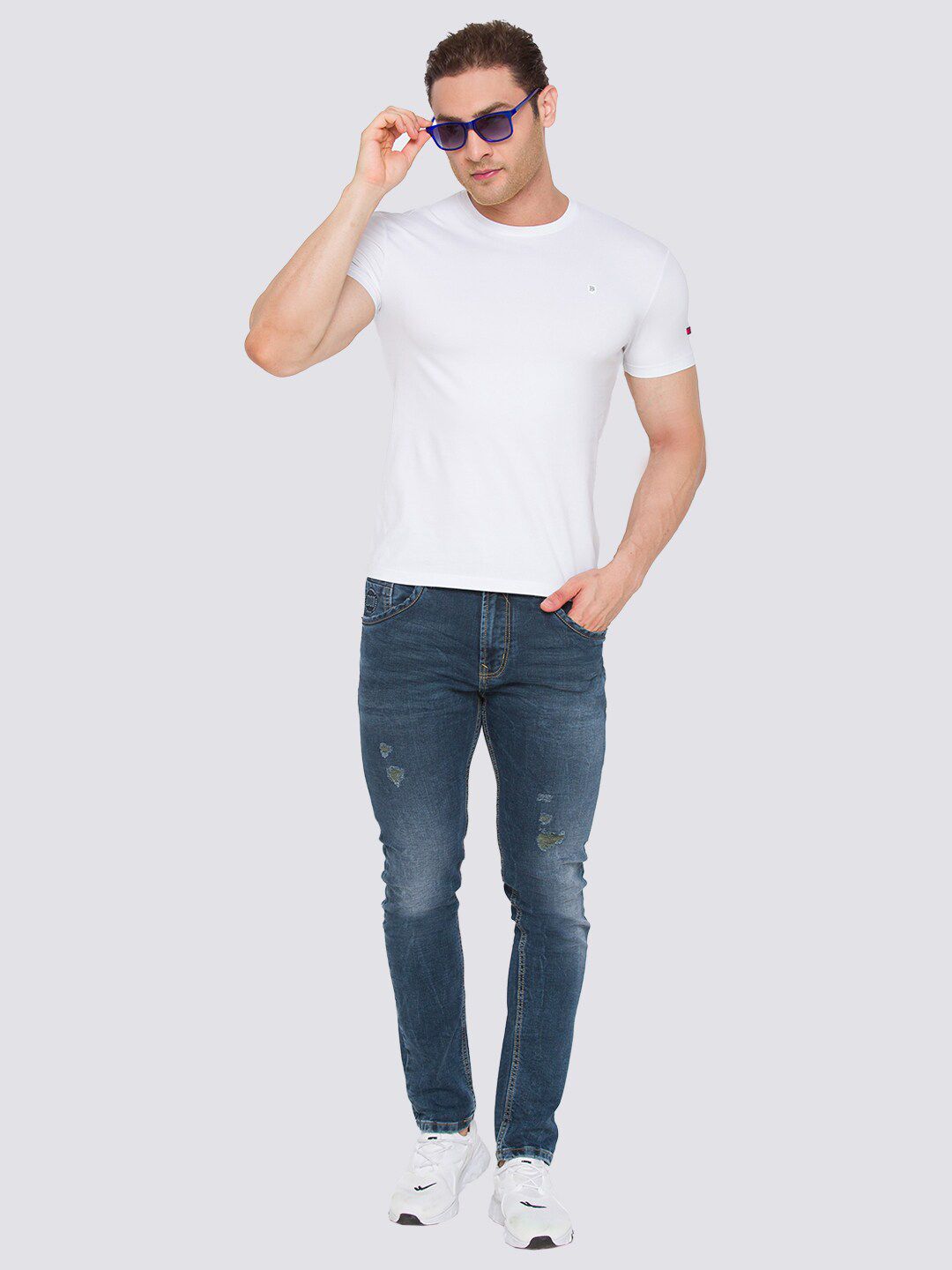 Being Human Men White Cut Outs T-shirt