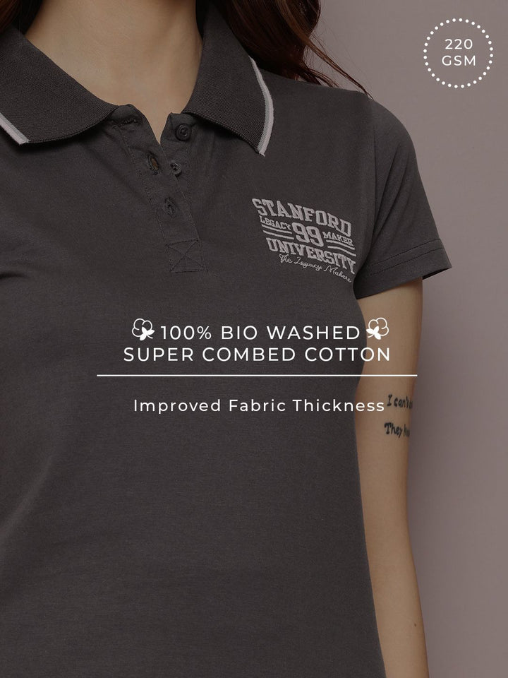 DILLINGER Women's Regular Fit Badge Embroidery Polo Tshirt