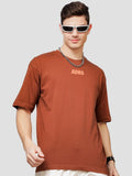 ADRO Men Printed V-Neck Applique T-shirt