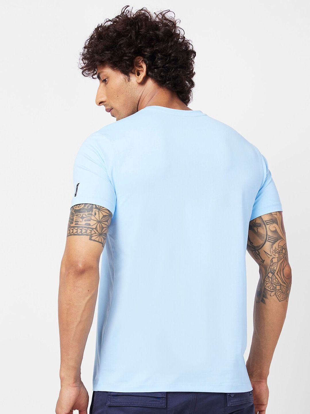 SPYKAR Typography Printed Round Neck Cotton Slim Fit T-shirt