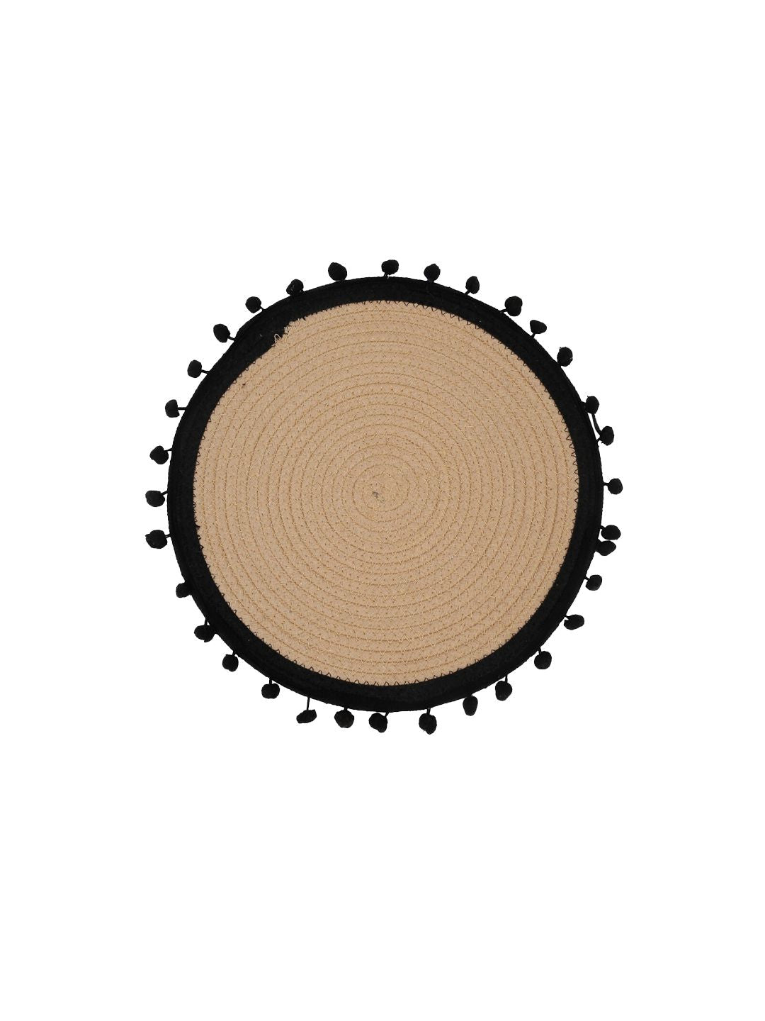 HOSTA HOMES Beige & Black Self Design Pure Cotton Table Placemats