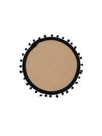 HOSTA HOMES Beige & Black Self Design Pure Cotton Table Placemats
