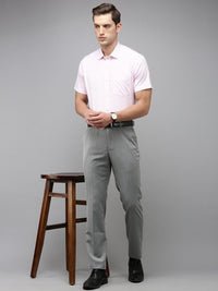 Park Avenue Men Textured Smart Slim Fit Formal Trousers