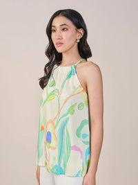 AND Halter Neck Sleeveless Printed Top